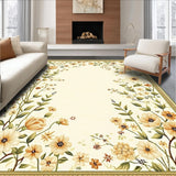 Ultra Soft Area Rug, Non Slip, Stain Resistant, Washable Area Rugs for Living Room, Bedroom, Boho Floral Entrance Runner Non Slip Indoor Hallway(Beige)