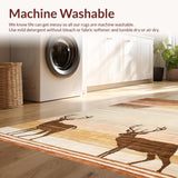 Ultra Soft Area Rug, Non Slip, Stain Resistant, Washable Area Rugs for Living Room, Bedroom, Rustic Earthy Sika Print Elegance(Brown)