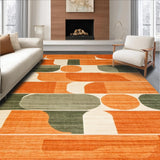 Ultra Soft Area Rug, Non Slip, Stain Resistant, Washable Area Rugs for Living Room, Bedroom, Luxurious Fluid Organic Design(Orange)