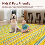 Ultra Soft Area Rug, Non Slip, Stain Resistant, Washable Area Rugs for Living Room, Bedroom, Chic Earthy Tones Design(Yellow)