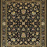 Ultra Soft Area Rug, Non Slip, Stain Resistant, Washable Area Rugs for Living Room, Bedroom, Chic Rustic Floral Medley(Black)