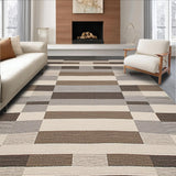Ultra Soft Area Rug, Non Slip, Stain Resistant, Washable Area Rugs for Living Room, Bedroom, Elegant Graphite Diamond Motif(Beige)