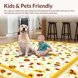 Ultra Soft Area Rug, Non Slip, Stain Resistant, Washable Area Rugs for Living Room, Bedroom, Elegant Area Featuring Ornate Floral and Geometric Design(White)