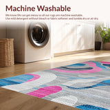 Ultra Soft Area Rug, Non Slip, Stain Resistant, Washable Area Rugs for Living Room, Bedroom, Eclectic Color Splash Design(Gray)