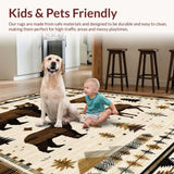 Ultra Soft Area Rug, Non Slip, Stain Resistant, Washable Area Rugs for Living Room, Bedroom, Western-Themed Cozy Aesthetic(Beige)