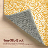 Ultra Soft Area Rug, Non Slip, Stain Resistant, Washable Area Rugs for Living Room, Bedroom, Beige Featuring Artistic Cheetah Spot(Yellow)