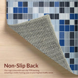 Ultra Soft Area Rug, Non Slip, Stain Resistant, Washable Area Rugs for Living Room, Bedroom, Elegant Abstract Tiled Pattern(Blue)