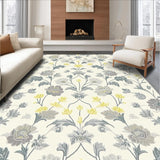 Contemporary Gray Florals(Ivory)