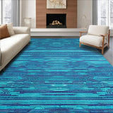 Ultra Soft Area Rug, Non Slip, Stain Resistant, Washable Area Rugs for Living Room, Bedroom, Charming Whimsical Cat Illustration(Blue)