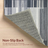 Ultra Soft Area Rug, Non Slip, Stain Resistant, Washable Area Rugs for Living Room, Bedroom, Luxurious Textured Paw Print Theme(Gray)