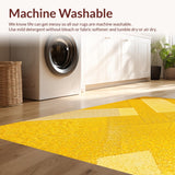 Ultra Soft Area Rug, Non Slip, Stain Resistant, Washable Area Rugs for Living Room, Bedroom, Modern Yellow Gray Living Room Stain-Resistant Rug(Yellow)