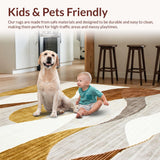 Ultra Soft Area Rug, Non Slip, Stain Resistant, Washable Area Rugs for Living Room, Bedroom, Luxurious Muted Color Composition(Gold)