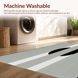 Ultra Soft Area Rug, Non Slip, Stain Resistant, Washable Area Rugs for Living Room, Bedroom, Modern Geometric Striped Area Rug Black & White Design(Gray)
