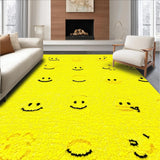 Ultra Soft Area Rug, Non Slip, Stain Resistant, Washable Area Rugs for Living Room, Bedroom, Sunny Vintage Iconic Pattern(Yellow)