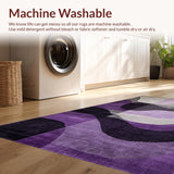 Ultra Soft Area Rug, Non Slip, Stain Resistant, Washable Area Rugs for Living Room, Bedroom, Bold Abstract Color Splash(Purple)