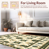 Ultra Soft Area Rug, Non Slip, Stain Resistant, Washable Area Rugs for Living Room, Bedroom, Non Slip Beige Runner for Dining Rooms(Ivory)