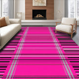 Ultra Soft Area Rug, Non Slip, Stain Resistant, Washable Area Rugs for Living Room, Bedroom, Artistic Multi-Tone Striped Arrangement(Pink)