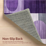 Ultra Soft Area Rug, Non Slip, Stain Resistant, Washable Area Rugs for Living Room, Bedroom, Elegant Purple Grey Artistry(Purple)