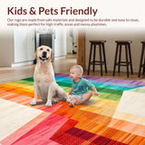 Ultra Soft Area Rug, Non Slip, Stain Resistant, Washable Area Rugs for Living Room, Bedroom, Contemporary Earthy Geometric Fusion(Red)