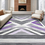 Ultra Soft Area Rug, Non Slip, Stain Resistant, Washable Area Rugs for Living Room, Bedroom, Charming Geometric Pastel Elegance(Gray)