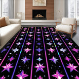 Ultra Soft Area Rug, Non Slip, Stain Resistant, Washable Area Rugs for Living Room, Bedroom, Dynamic Multi-Hued Star Design(Pink)
