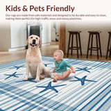 Ultra Soft Area Rug, Non Slip, Stain Resistant, Washable Area Rugs for Living Room, Bedroom, Stylish Marine Life Design(Blue)