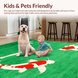Ultra Soft Area Rug, Non Slip, Stain Resistant, Washable Area Rugs for Living Room, Bedroom, Serene Coastal Aquatic Vibes(Green)