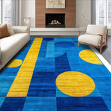 Ultra Soft Area Rug, Non Slip, Stain Resistant, Washable Area Rugs for Living Room, Bedroom, Elegant Minimalist Patterned Delight(Blue)