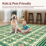 Ultra Soft Area Rug, Non Slip, Stain Resistant, Washable Area Rugs for Living Room, Bedroom, Campsite Compass Reversible Area Directional Design(Beige)
