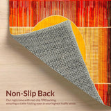 Ultra Soft Area Rug, Non Slip, Stain Resistant, Washable Area Rugs for Living Room, Bedroom, Unique Sunlit Geometric Arrangement(Orange)