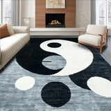 Ultra Soft Area Rug, Non Slip, Stain Resistant, Washable Area Rugs for Living Room, Bedroom, Modern Yin-Yang Patterned Delight(Black)