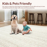 Ultra Soft Area Rug, Non Slip, Stain Resistant, Washable Area Rugs for Living Room, Bedroom, Woven Area with Subtle Speckled Design and Classic Tones(Beige)