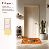 Ultra Soft Area Rug, Non Slip, Stain Resistant, Washable Area Rugs for Living Room, Bedroom, Fun Safari Themed Decorative Piece(Orange)