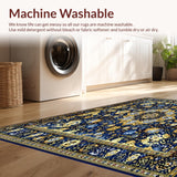 Ultra Soft Area Rug, Non Slip, Stain Resistant, Washable Area Rugs for Living Room, Bedroom, Vintage Area(Blue)
