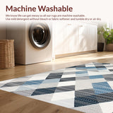 Ultra Soft Area Rug, Non Slip, Stain Resistant, Washable Area Rugs for Living Room, Bedroom, Rustic Textured Geometric Aesthetic(Gray)