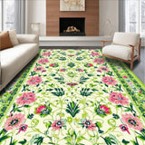 Ultra Soft Area Rug, Non Slip, Stain Resistant, Washable Area Rugs for Living Room, Bedroom, Floral Area Botanical Artistry(Ivory)