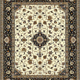 Ultra Soft Area Rug, Non Slip, Stain Resistant, Washable Area Rugs for Living Room, Bedroom, Elegant Rustic Floral Medallion(Ivory)