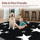 Ultra Soft Area Rug, Non Slip, Stain Resistant, Washable Area Rugs for Living Room, Bedroom, Primitive Farmhouse Neutral Living Room Area Rug(White)