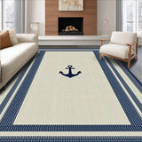 Ultra Soft Area Rug, Non Slip, Stain Resistant, Washable Area Rugs for Living Room, Bedroom, Elegant Striped Nautical Aesthetic(Beige)