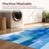 Ultra Soft Area Rug, Non Slip, Stain Resistant, Washable Area Rugs for Living Room, Bedroom, Trendy Bow Accent Rug Blue Decorative Knot Motif with Subtle Modern Flair(Blue)