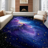 Ultra Soft Area Rug, Non Slip, Stain Resistant, Washable Area Rugs for Living Room, Bedroom, Galactic Starry Dreamlike Pattern(Purple)