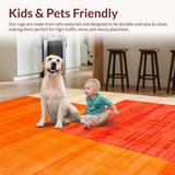 Ultra Soft Area Rug, Non Slip, Stain Resistant, Washable Area Rugs for Living Room, Bedroom, Elegant Textured Warmth Appeal(Orange)