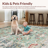 Ultra Soft Area Rug, Non Slip, Stain Resistant, Washable Area Rugs for Living Room, Bedroom, Trendy Modern Abstract Design(Blue)