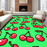 Ultra Soft Area Rug, Non Slip, Stain Resistant, Washable Area Rugs for Living Room, Bedroom, Lively Pastel Fruit Imagery(Green)