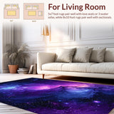 Ultra Soft Area Rug, Non Slip, Stain Resistant, Washable Area Rugs for Living Room, Bedroom, Radiant Cosmic Pattern Fusion(Purple)