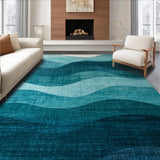 Ultra Soft Area Rug, Non Slip, Stain Resistant, Washable Area Rugs for Living Room, Bedroom, Abstract Ombre Design Round Rug Featuring Striking Shades of Teal and Blue(Blue)