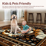 Ultra Soft Area Rug, Non Slip, Stain Resistant, Washable Area Rugs for Living Room, Bedroom, Vibrant Youthful Animal Motif(Brown)