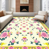 Vibrant Green and Pink Floral Elegance(Ivory)