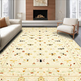 Ultra Soft Area Rug, Non Slip, Stain Resistant, Washable Area Rugs for Living Room, Bedroom, Beige Bug and Floral Print Area for Dining Room(Beige)