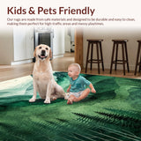 Ultra Soft Area Rug, Non Slip, Stain Resistant, Washable Area Rugs for Living Room, Bedroom, Rustic Tree Silhouette Outdoor Decor(Green)